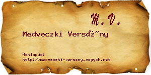 Medveczki Versény névjegykártya